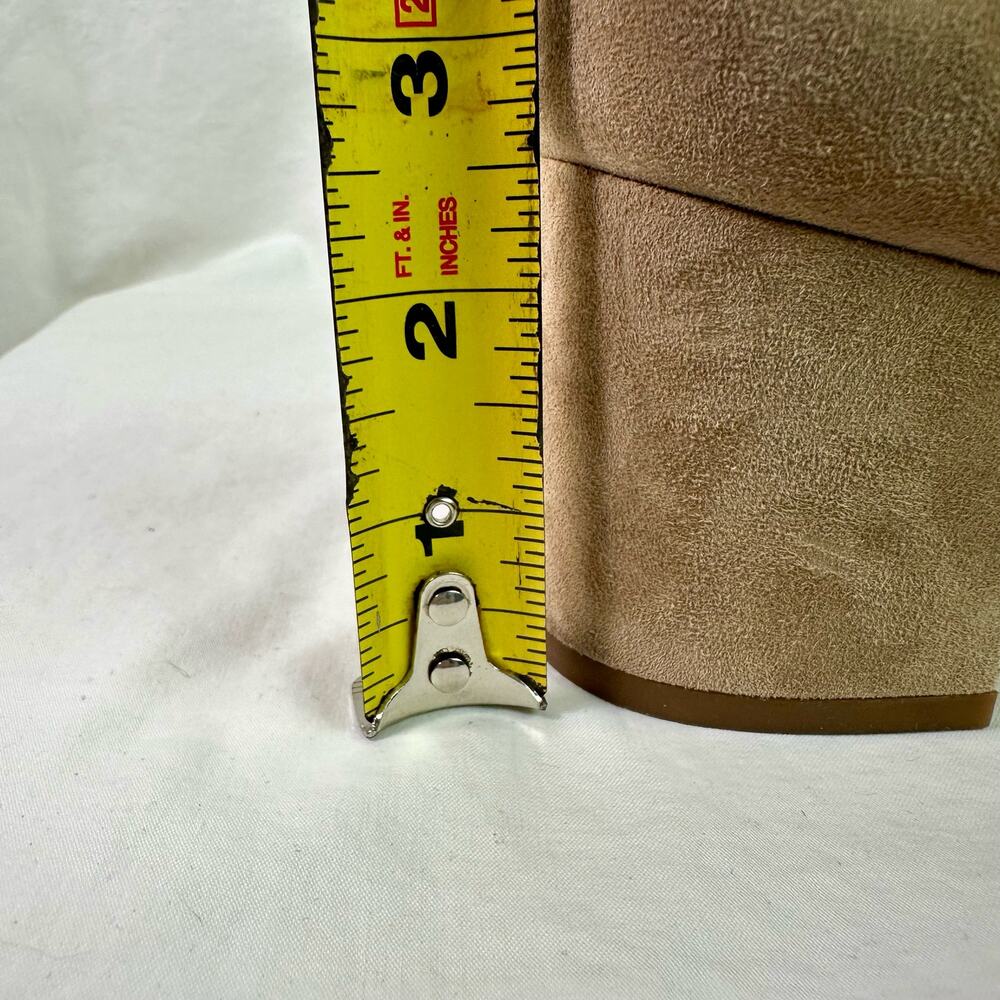 Sam Edelman Women's 7.5 Oatmeal Beige Suede Leather Stacy Strappy Heeled Sandals - Picture 9 of 9
